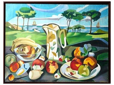 JEHANGIR SABAVALA INDIAN MODERNIST OIL PAINTING