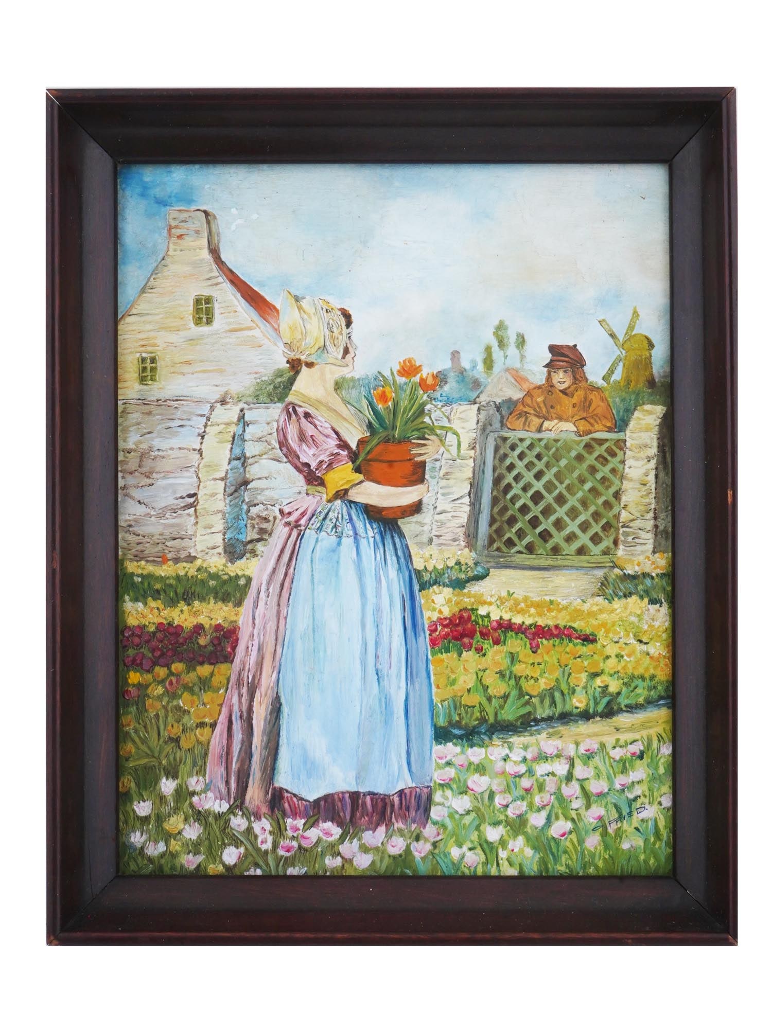 MIDCENT DUTCH GENRE SCENE OIL PAINTING BY O. FRIED (1 of 5)