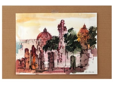 ITALIAN ROMAN WATERCOLOR PAINTING BY JAY DALIE