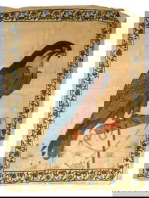 INDIAN MUGHAL MANNER BATIK PAINTING AFTER USTAD MANSUR