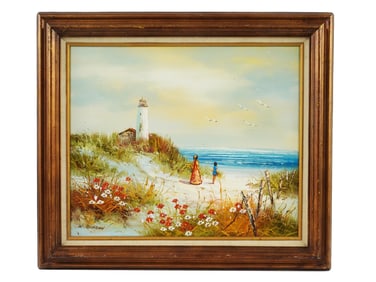 VINTAGE AMERICAN W BERGGREN LANDSCAPE PAINTING