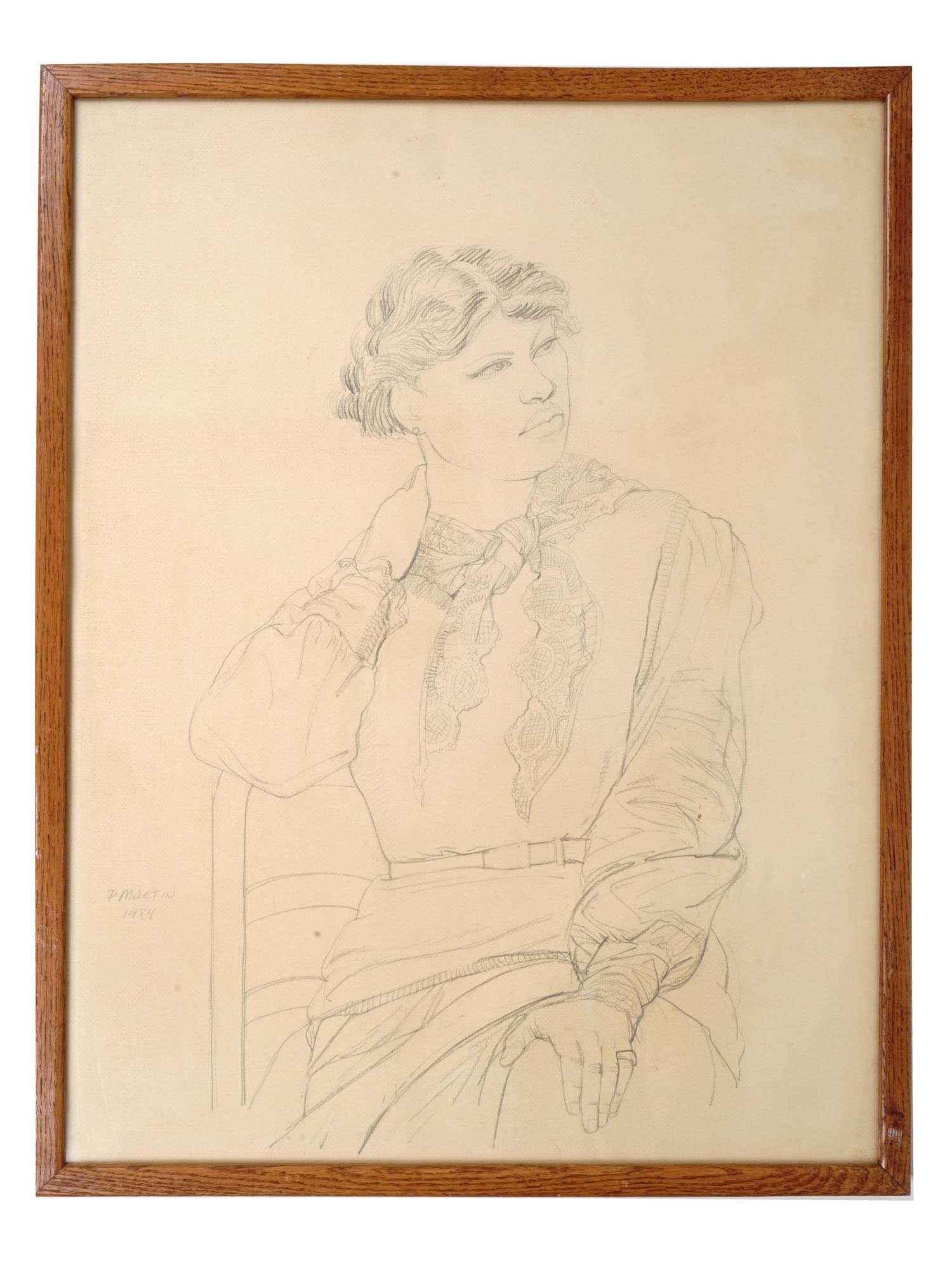 FEMALE PORTRAIT PAINTING SIGNED P MARTIN 1984 (1 of 4)