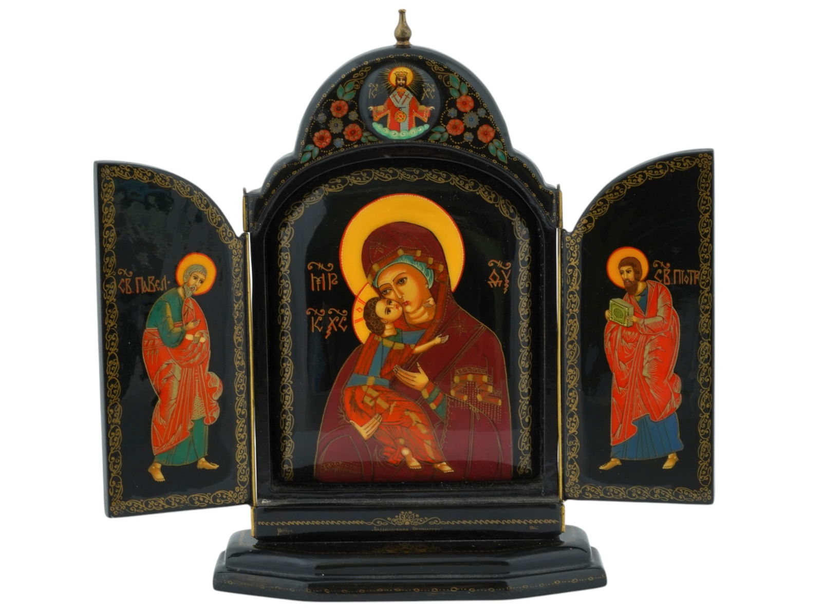 RUSSIAN TRIPTYCH VLADIMIRSKAYA MOTHER OF GOD ICON (1 of 7)