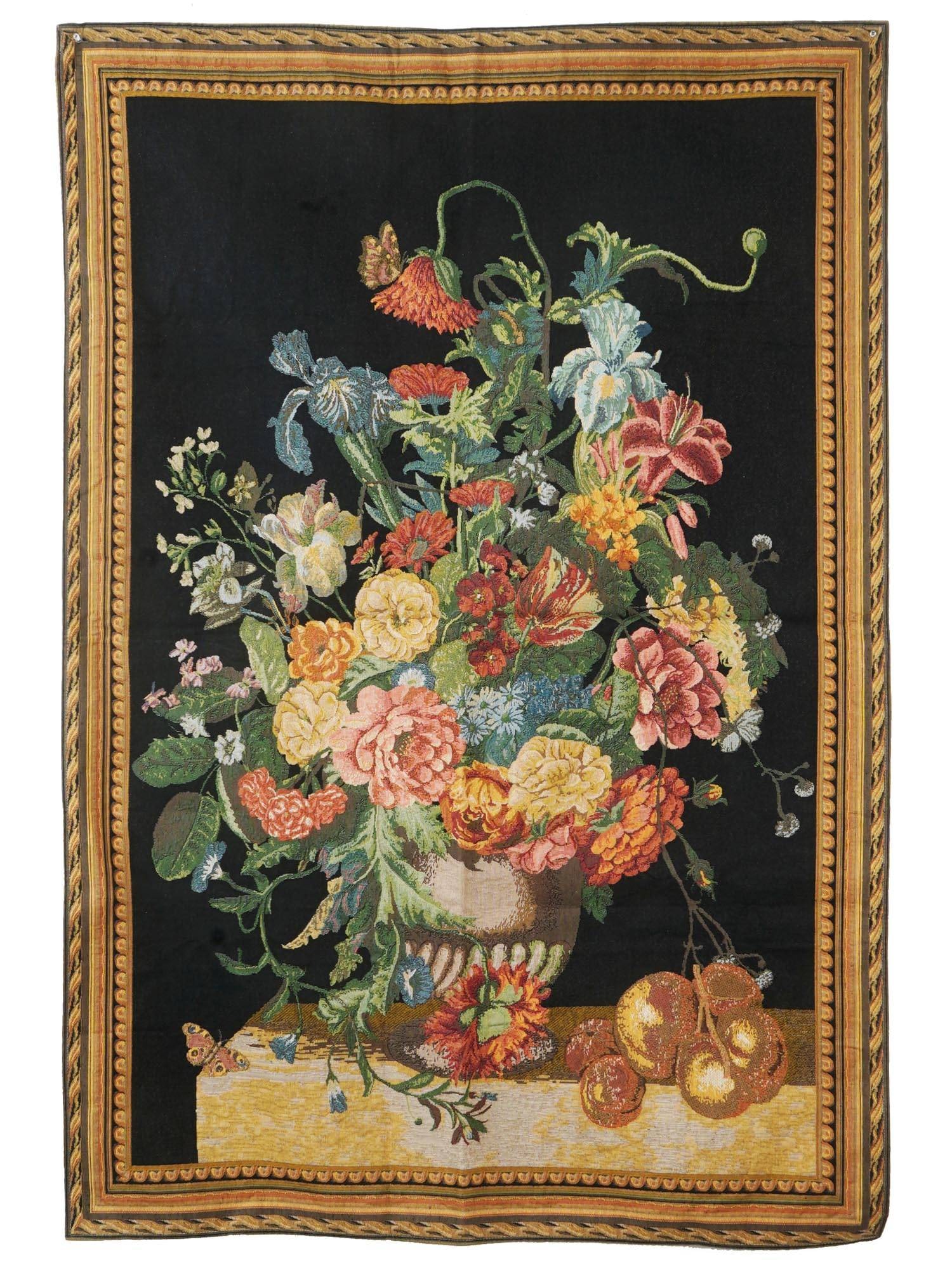 VINTAGE STILL LIFE WITH FLOWERS WALL TAPESTRY (1 of 5)