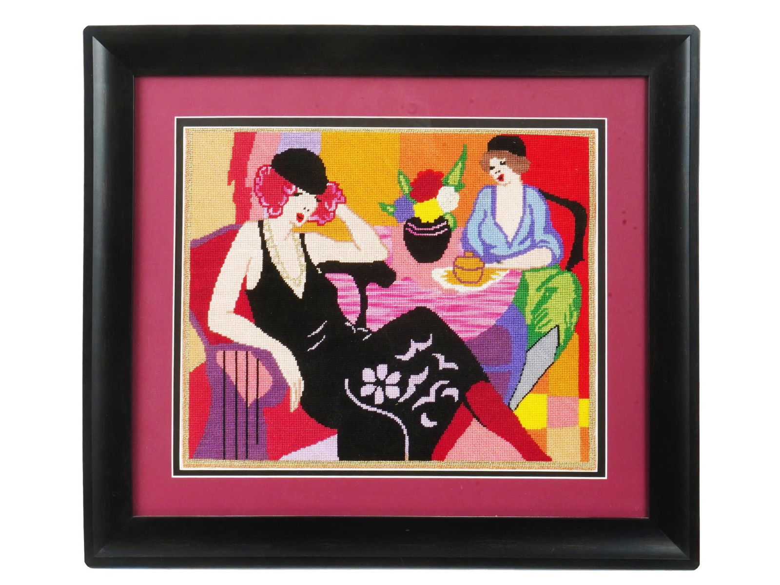 VINTAGE FRAMED NEEDLEPOINT AFTER  ITZCHAK TARKAY (1 of 3)