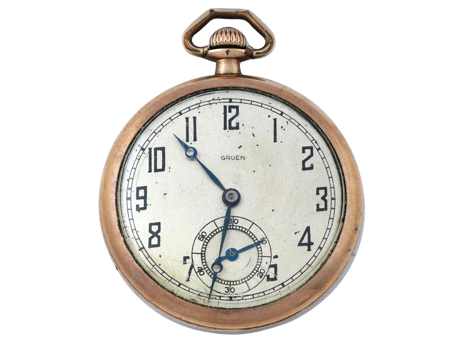 ANTIQUE GRUEN SWISS GOLD OPEN FACE POCKET WATCH (1 of 2)