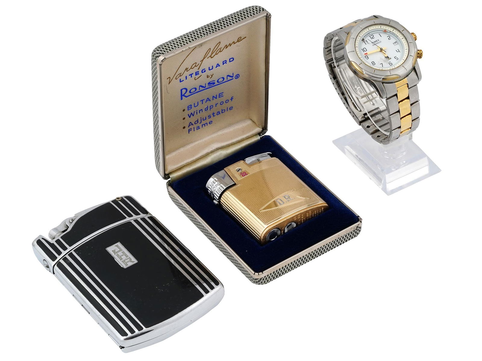 RONSON CIGARETTE CASE LIGHTER TIMEX WRIST WATCH (1 of 11)