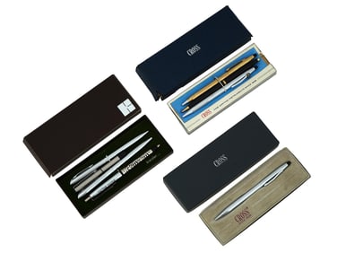 BOXES WITH 8 VINTAGE PENS SANDS CROSS GECC VICEROY