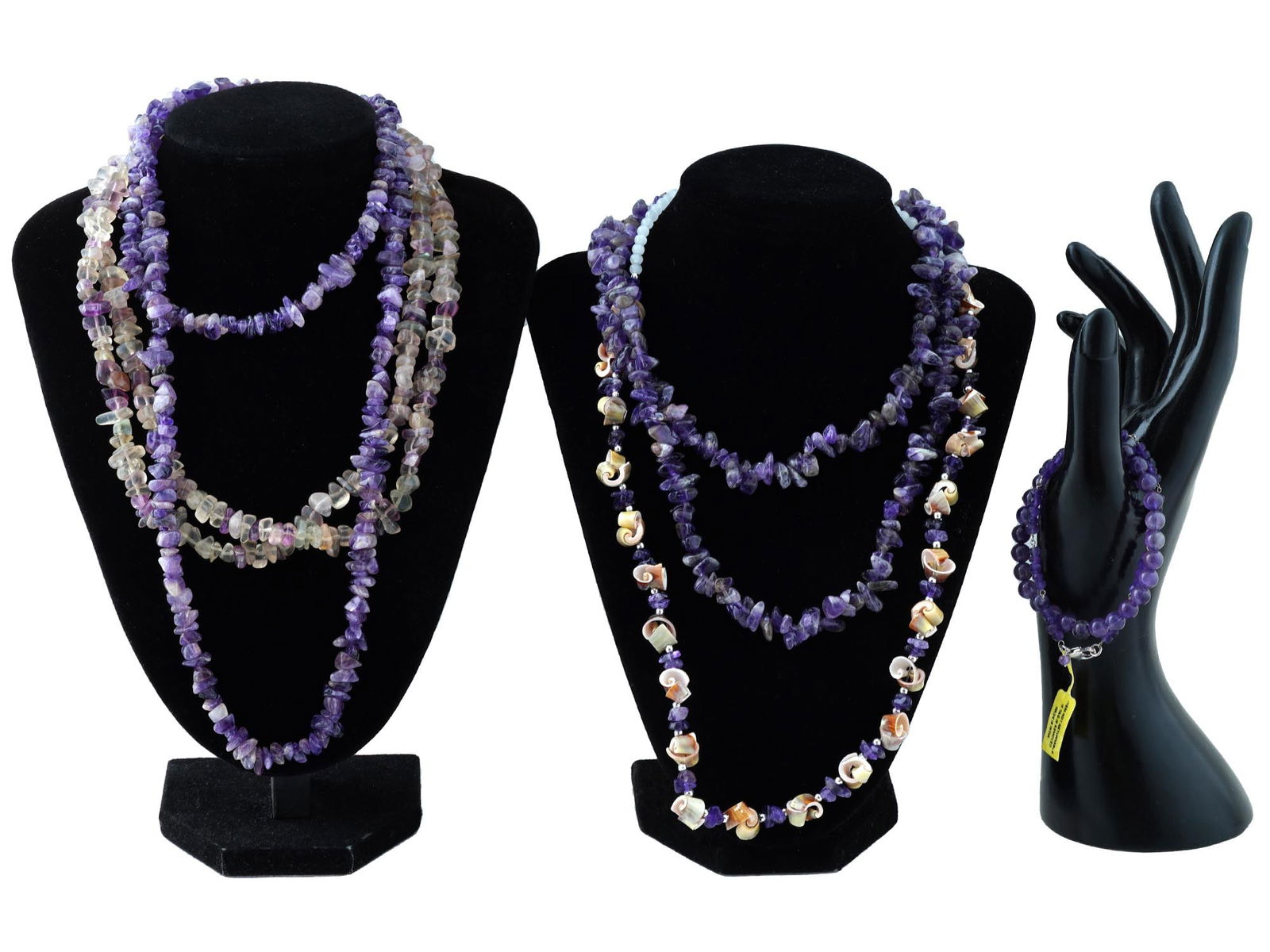 VINTAGE AMETHYST BEADED NECKLACES AND BRACELETS (1 of 5)