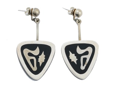 VINTAGE MEXICAN STERLING SILVER DANGLE EARRINGS