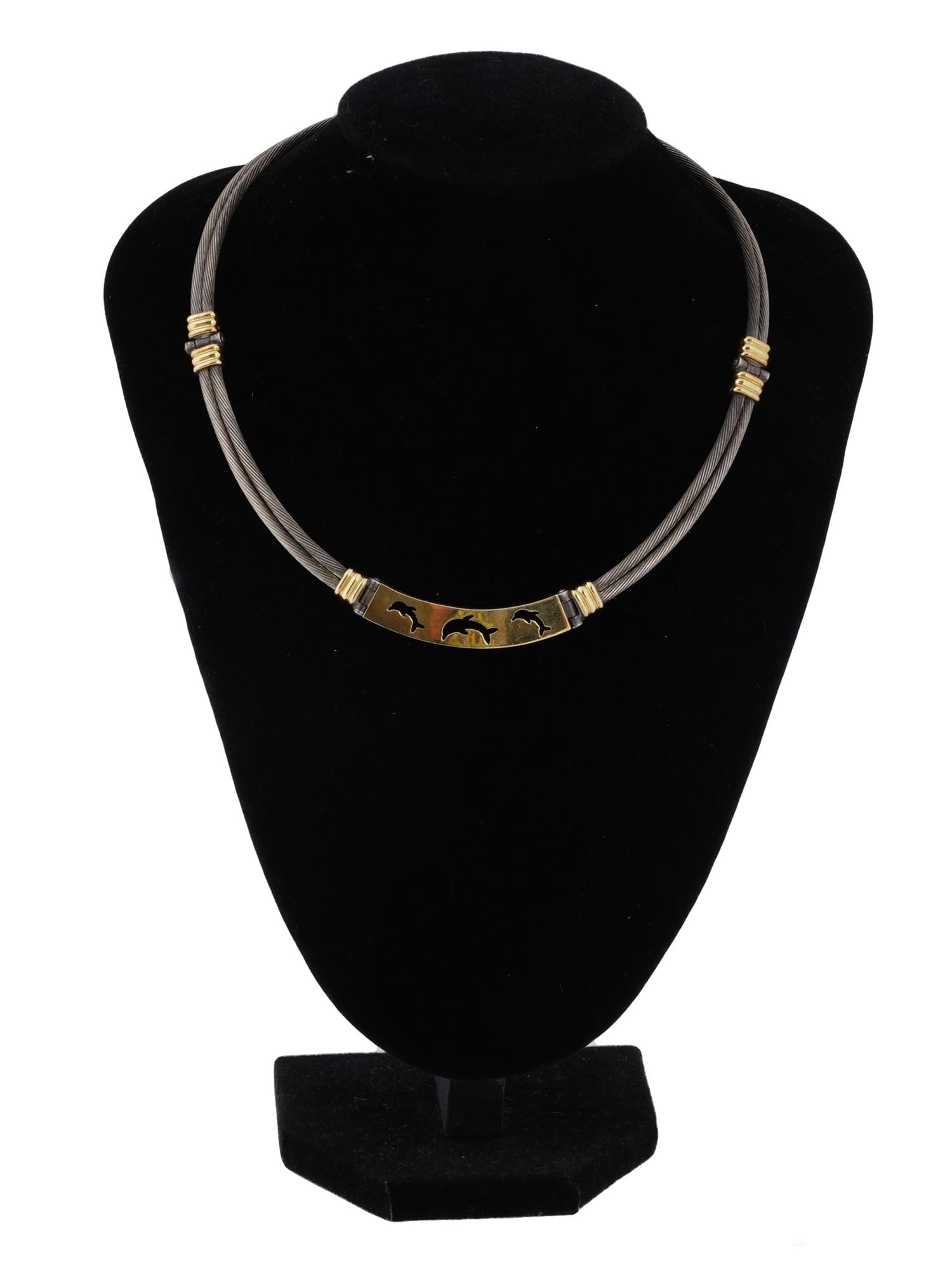 VINTAGE GREEK 18K GOLD STERLING SILVER NECKLACE (1 of 6)