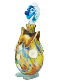 ITALIAN MURANO HAND BLOWN ART GLASS CLOWN DECANTER