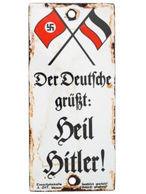 WWII NAZI GERMAN NSDAP ENAMEL PROPAGANDA STREET SIGN