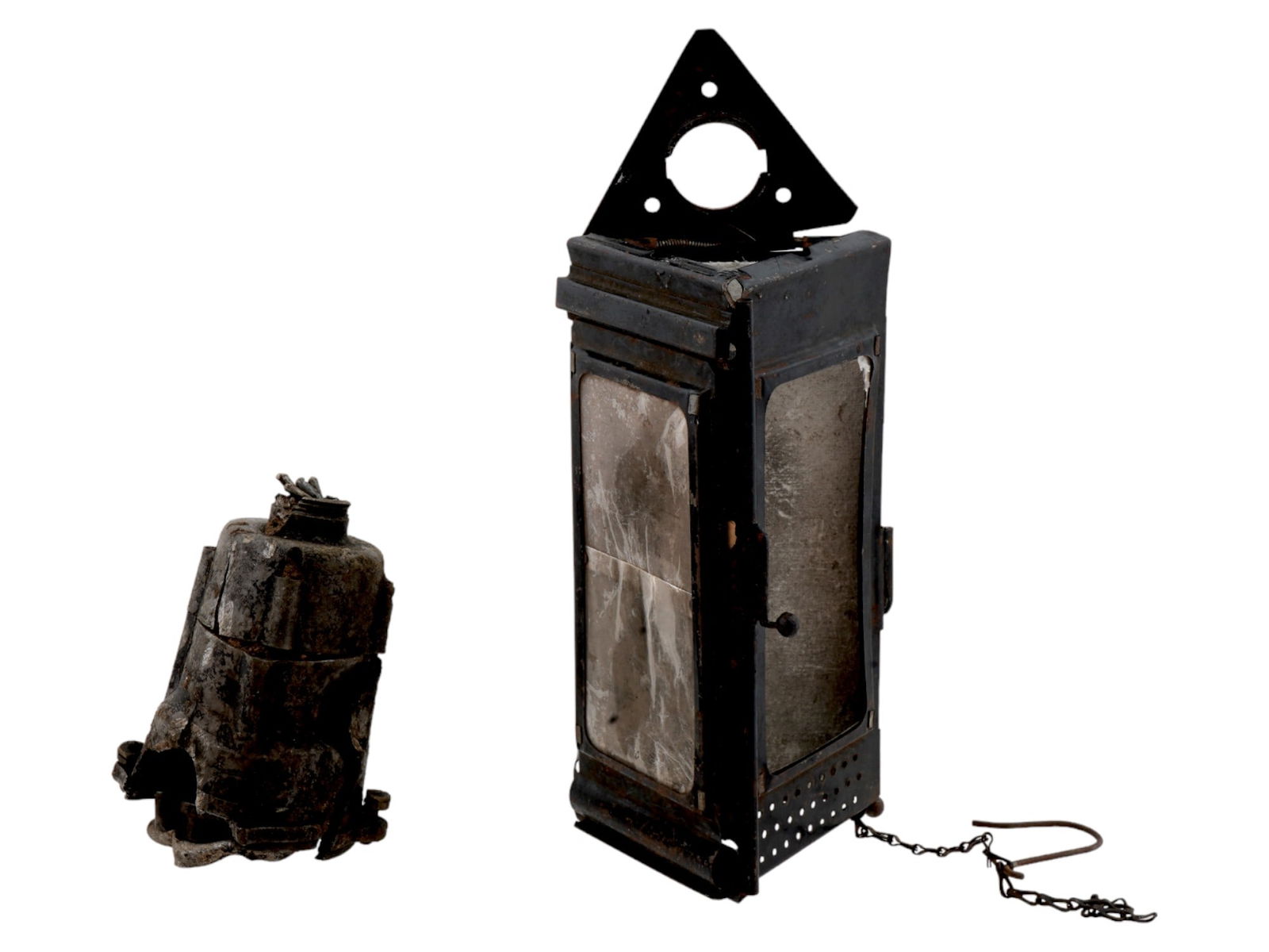 WWI ALLIED FOLDING TRENCH LANTERN AND ATTENUATOR (1 of 7)