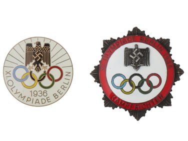 NAZI GERMAN 1936 BERLIN OLYMPIC GAMES BADGES