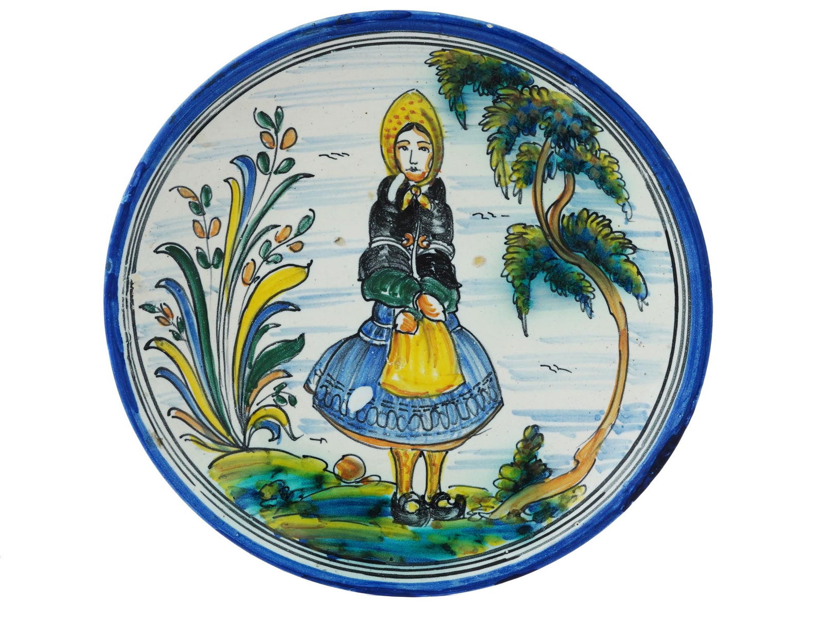 MID CENTURY SPANISH TOLEDO MAJOLICA WALL PLATE (1 of 8)