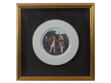 LTD BICENTENNIAL PLATE W SCENE BY ANDREW WYETH FRAMED