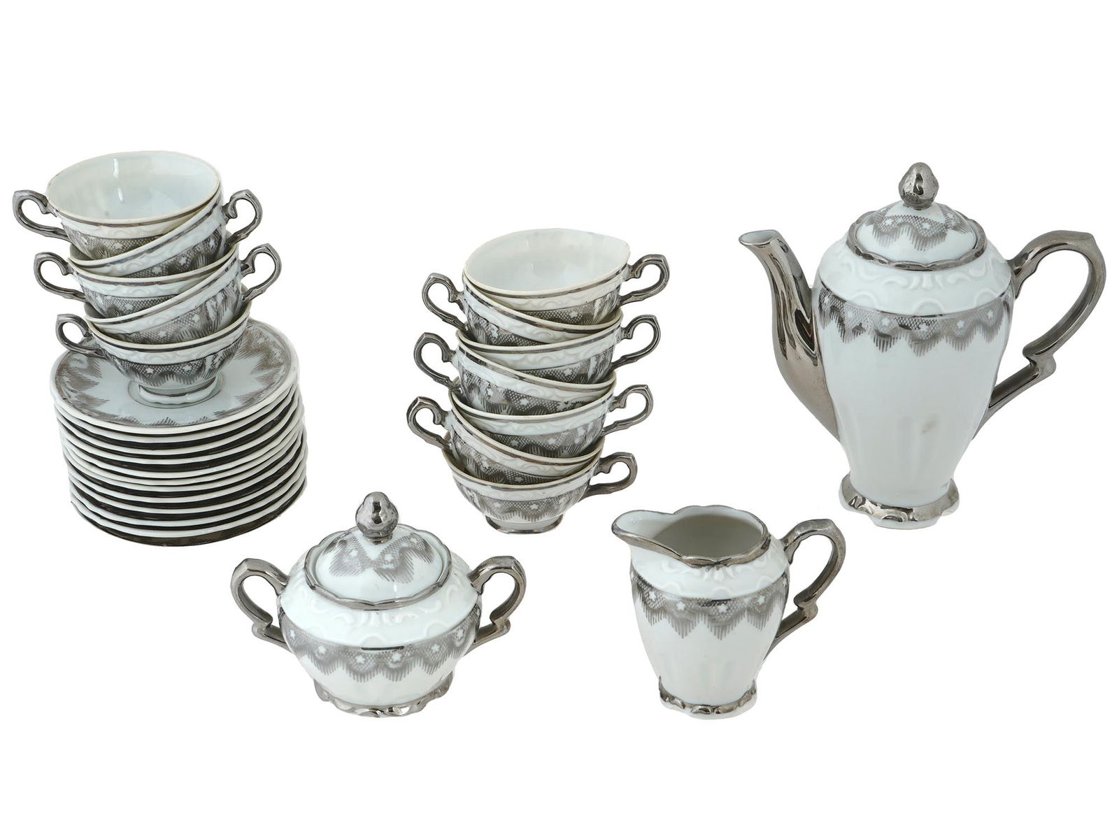GERMAN BAVARIAN PORCELAIN TEA SET JOLLIS SALVREAM (1 of 12)
