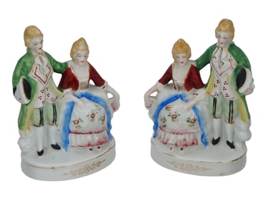 SET OF PORCELAIN PAIRED FIGURINES F OCCUPIED JAPAN