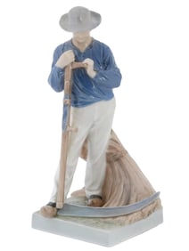 DANISH ROYAL COPENHAGEN MOWER PORCELAIN FIGURINE