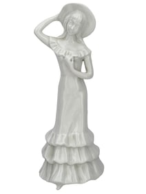 ITALIAN CAPODIMONTE WHITE PORCELAIN FIGURE OF LADY