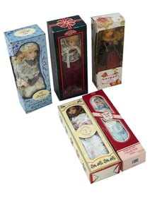 COLLECTION OF FIVE VINTAGE PORCELAIN DOLLS