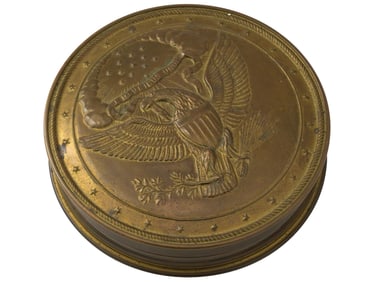VINTAGE AMERICAN BRONZE US GREAT SEAL TRINKET BOX