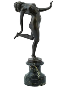 AUSTRIAN BRONZE SCULPTURE DANCING FEMALE BY KARL PERL