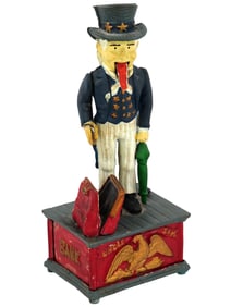 VINTAGE 1970S AMERICAN UNCLE SAM COIN MONEY BOX
