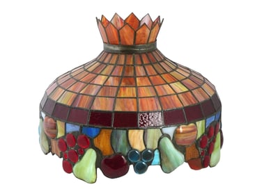 TIFFANY STYLE LEADED GLASS CEILING LAMPSHADE