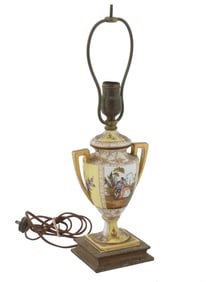 ANTIQUE GERMAN NEOCLASSICAL PORCELAIN TABLE LAMP
