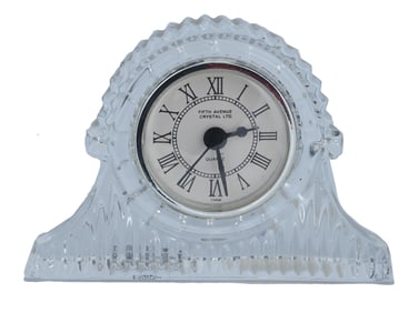 VINTAGE FIFTH AVENUE CRYSTAL QUARTZ MANTEL CLOCK