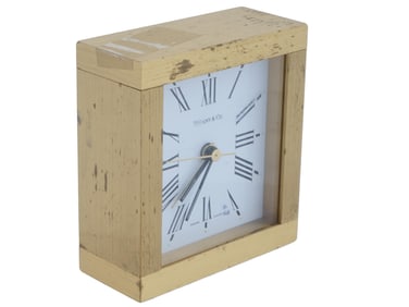 VINTAGE TIFFANY AND CO. SWISS MADE BRASS DESK CLOCK