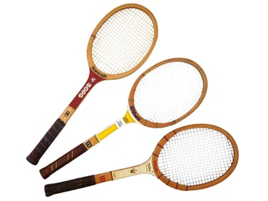 AMERICAN WOODEN BANCROFT AND WILSON TENNIS RACKETS