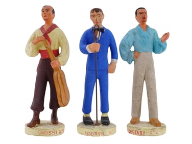 VINTAGE FRENCH SET OF THREE MUSICIAN FIGURINES