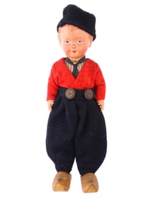 VINTAGE DUTCH BOY DOLL IN NATIONAL COSTUME 1960S