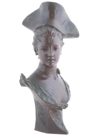 ANTIQUE BUST GEORGES VAN DER STRAETEN YOUNG BEAUTY