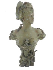 ANTIQUE FRENCH BELLE EPOQUE BUST BEAUTY IN TRICORN HAT