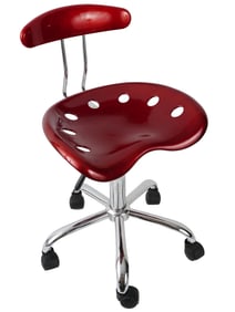WINE RED ABS PLASTIC STOOL WITH ADJUSTABLE HEIGHT