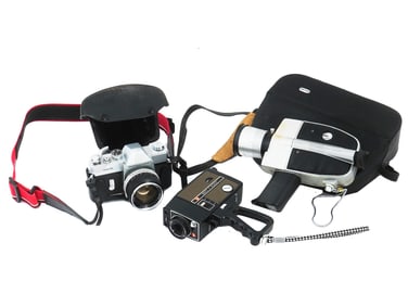 VINTAGE CAMERAS MAMIYA SEKOR GAF SC 100 BAUER C2 A