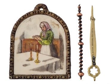 JUDAICA TORAH YAD POINTERS AND SCULPTURED ENGRAVING