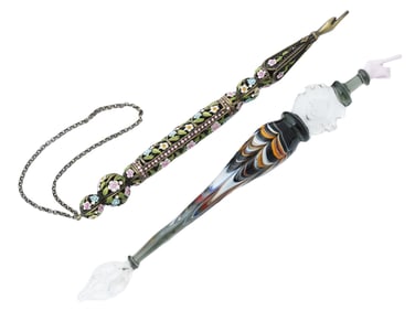 JUDAICA TORAH POINTERS WITH MURANO GLASS AND METAL