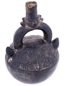 ANCIENT PRE COLUMBIAN CHIMU POTTERY CERAMIC VESSEL