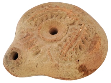 ANCIENT ROMAN FROG TYPE TERRACOTTA POTTERY OIL LAMP