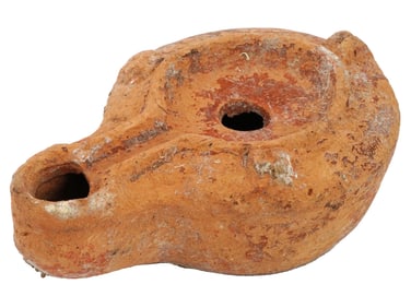ANCIENT ROMAN FROG TYPE TERRACOTTA POTTERY OIL LAMP