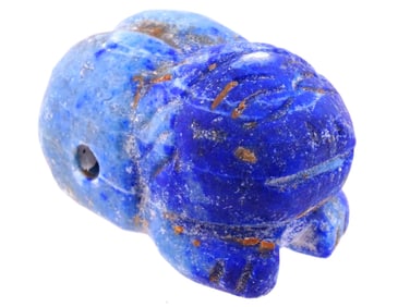 ANCIENT BACTRIAN CARVED LAPIS LAZULI LION AMULET BEAD