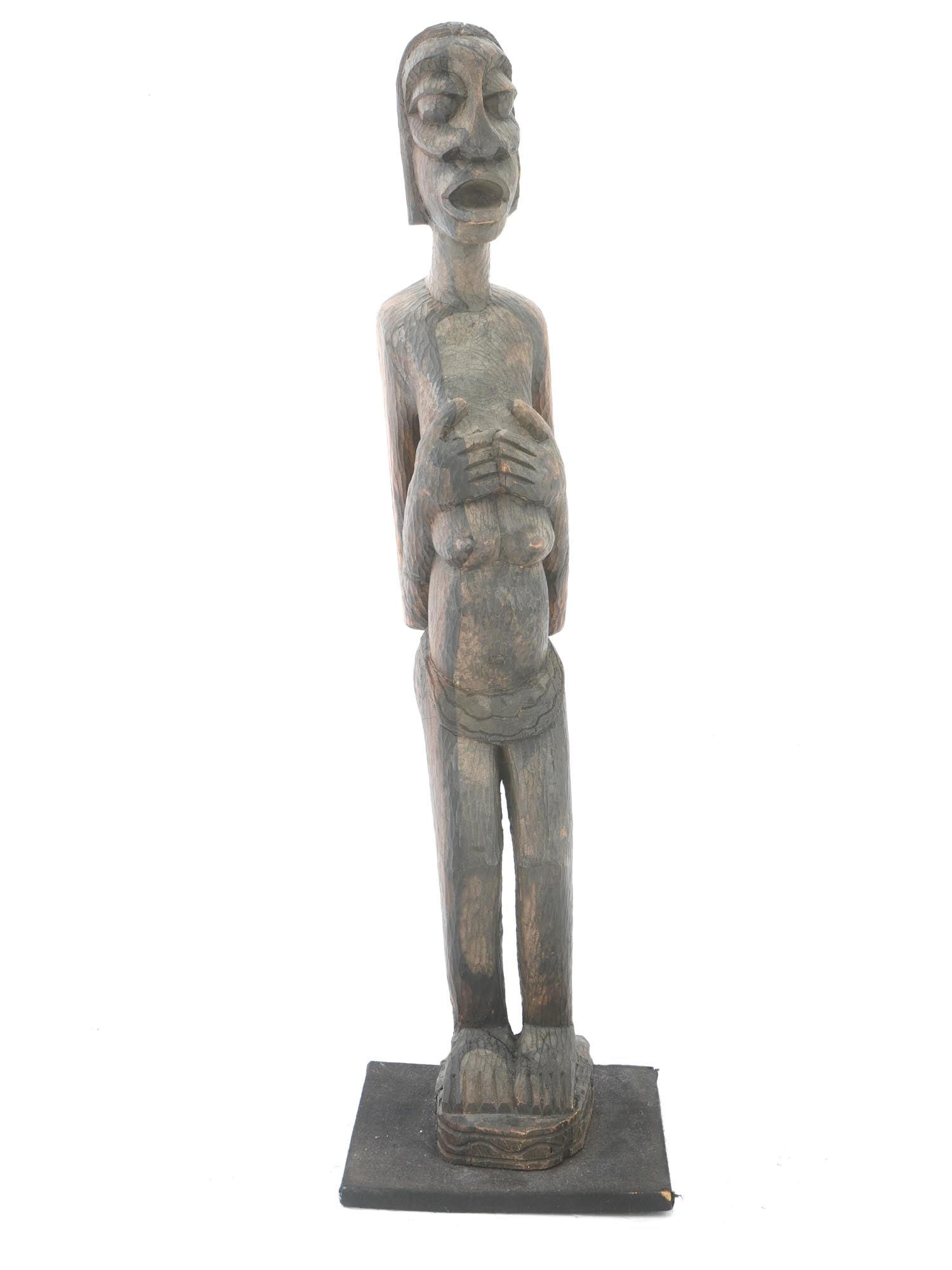 LARGE WEST AFRICAN HAND CARVED WOODEN SCULPTURE (1 of 7)