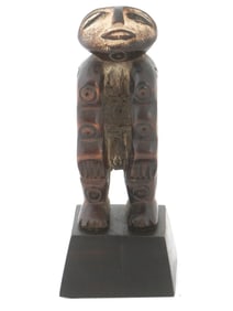CENTRAL AFRICA CONGO WOODEN FIGURINE OF MBOLE PEOPLE