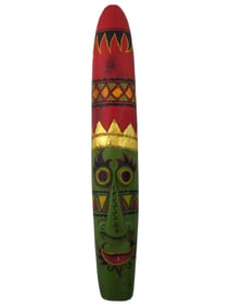 LARGE SOUTH AMERICAN CARVED AND PAINTED WALL MASK