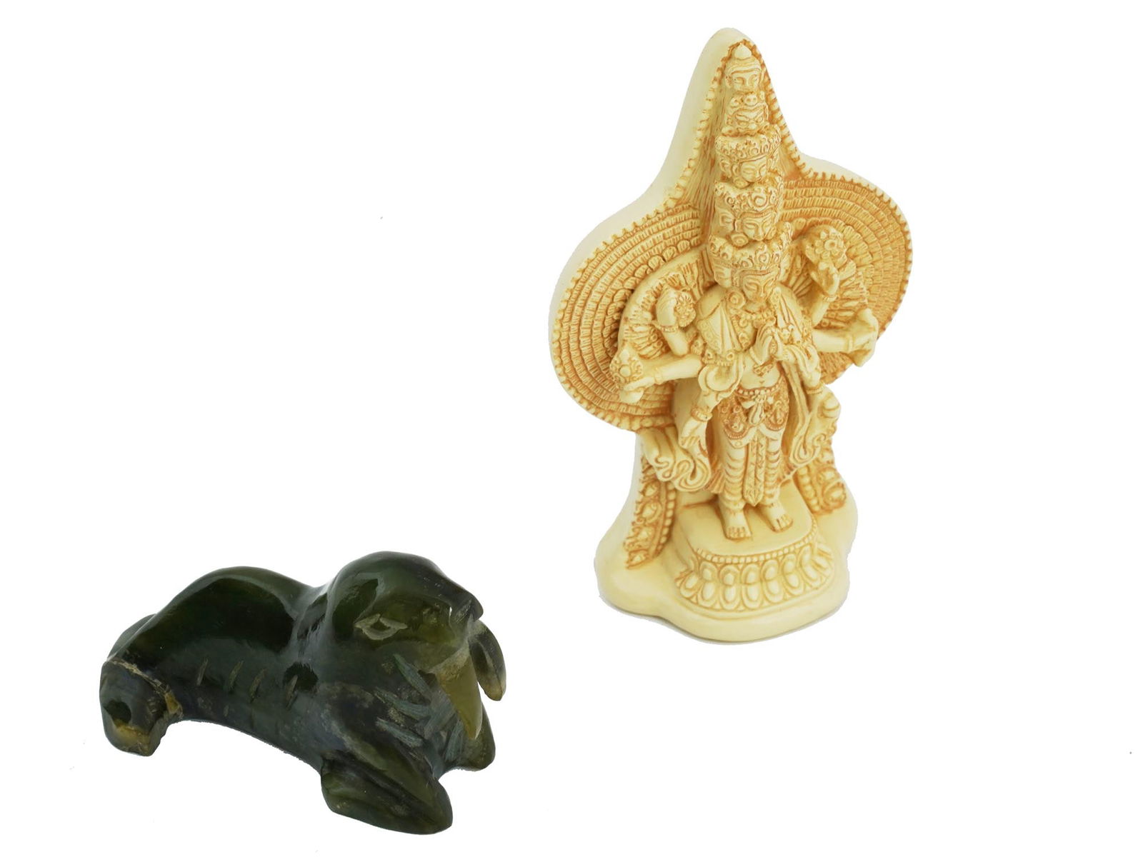 LOT OF ASIAN GREEN JADE SEA LION COMPOSITE FIGURES (1 of 7)